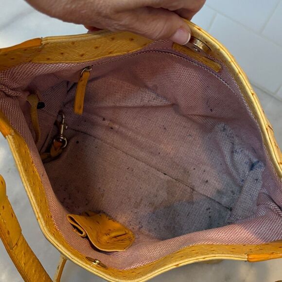 DOONEY & BOURKE Bag Purse Handbag Leather Ostrich Shoulder Bag Hobo Pocketbook - Picture 10 of 16